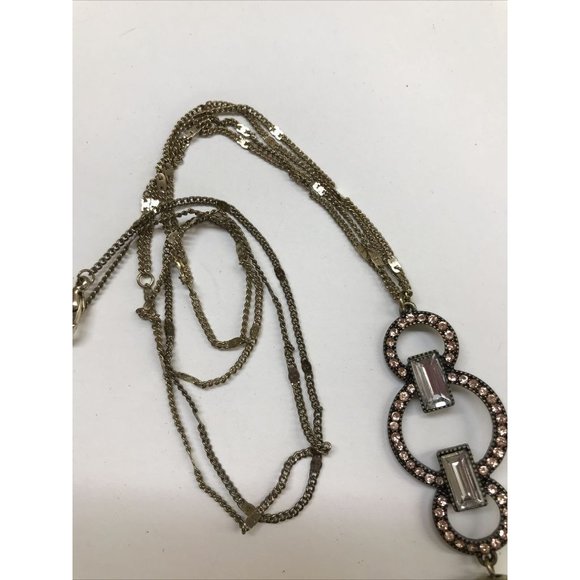 Saks Fifth Avenue Goldtone Necklace 31-34' with 5" Tassel Art Deco Style - Picture 6 of 8